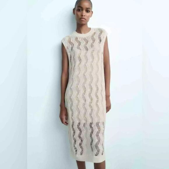 ZARA BLOGGER FAVORITE LONG KNIT TUNIC DRESS - Picture 8 of 14